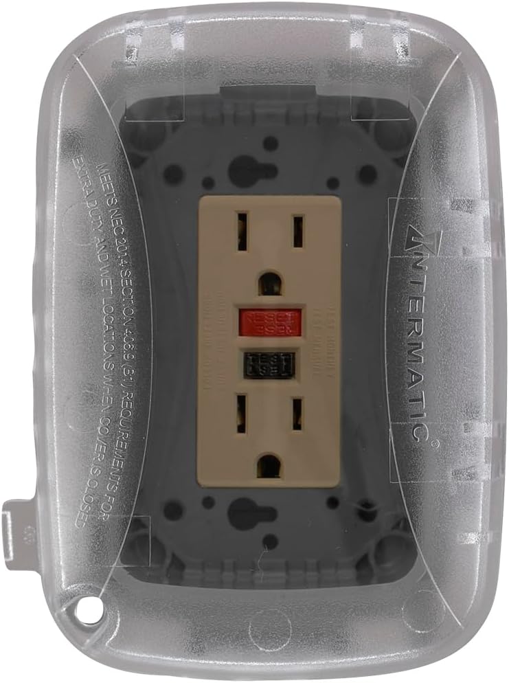 Intermatic WP5100C Weatherproof Electrical Box - Single Gang, Versatile Outdoor Outlet Cover - Secure Design for Outdoor GFCI Outlets, Durable Plug Cover - 2 Pack - Image 4